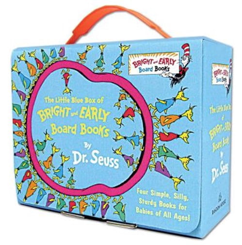 Pre-Owned DR SEUSS: The Little Blue Boxed Set of 4 Bright and Early Board Books: Hop on Pop; Oh, the Thinks You Can Think!; Ten Apples up on Top!; the Shape of Me and Other Stuff (Hardcover)