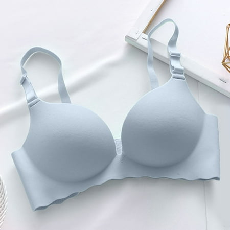 

Macaron Underwear Traceless Girl Bra Set Smooth No Underwire Gathered Upper Bracket Adjustable Bra Bras for Women Grey 36