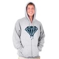 thumbnail image 5 of Diamond Dripping Fashionable Girly Zip Up Hoodie Men's Women's Brisco Brands 2X, 5 of 6