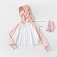 thumbnail image 6 of Girls Zip up Sun Protection Jacket Raglan Sleeve Hooded with Thumb Holes Lightweight Thin Outerwear for Outdoor Hiking 9-10Y, 6 of 9