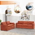 thumbnail image 5 of FamiTOP 69" Comfortable 2 Seater Sofa w/Thick Seat & Backrest Cushion, Chenille Modern Couch with Soft Pillows, Upholstered Loveseat Sofa w/Sturdy Frame for Bedroom, Office, Living Room, Orange, 5 of 7