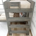thumbnail image 3 of Plank+Beam Solid Wood Farmhouse Twin over Twin L-Shaped Bunk Bed for Adults, Driftwood, 3 of 6