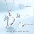 thumbnail image 2 of EUDORA Sterling Silver D Initial Necklaces with Blue Butterfly, Script Letter Alphabet Pendant Jewelry Gift for Women, Girls, 18 inch Chain, 2 of 10