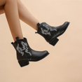 thumbnail image 3 of Lishi Stylish Women's Wide Width Mid Heel Cowboy Ankle Booties, 3 of 4
