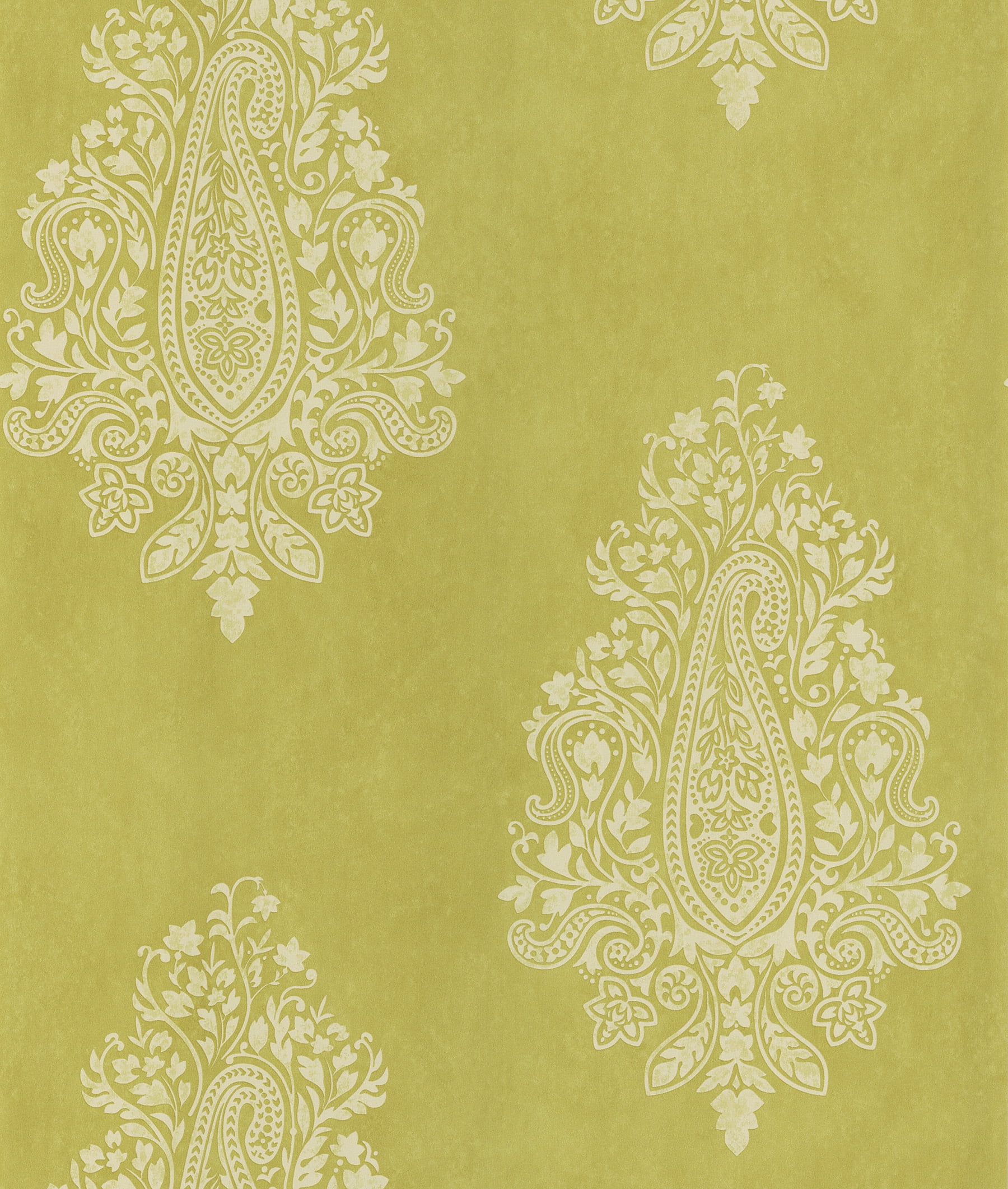 Brewster Mehndi Light Green Paisley Wallpaper