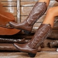 thumbnail image 5 of Pandaie Western Cowboy Boots for Women Knee High Wide Calf Cowgirl Boots Embroidery Classic Pull on Tall Boot, 5 of 8