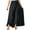 Black, variant on New Trendy!Brilliant Womens Dresses Women's Casual Hakama Irregular Leaf Bow High Waist Long Culottes Skirt Red S-3XL