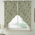 thumbnail image 2 of Sage Green Floral Swag Valances for Windows 2 Pack, Kitchen Window Curtains 36 Inch Length, Vintage Spring Botanical Flowers Privacy Swag Curtains for Living Room/Bathroom with Rod Pocket 36"x36", 2 of 8