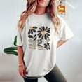 thumbnail image 4 of PVCS Womens Tops Clearance Under $5 Women's Fashion Summer Round Neck Drop Sleeves Leisure Short Sleeve Flower Printing Tops, 4 of 7