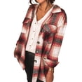thumbnail image 1 of Chaqueta Camisa Cuadros PRETTYGARDEN Roja Talle S, 1 of 8