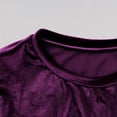 thumbnail image 7 of OGLCCG Womens Velvet Peplum Tops Casual Crewneck Pleated Blouse Summer Loose Fit Short Sleeve Flared Swing Pullover Shirts,XXL,Purple, 7 of 7