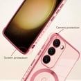thumbnail image 2 of for Samsung Galaxy S23 Plus 5G Case [Support Magsafe] Love Heart Pattern Magnetic Plating Luxury Elegant Case Camera Protector Soft TPU Shockproof Corner Back Cover -Pink, 2 of 11