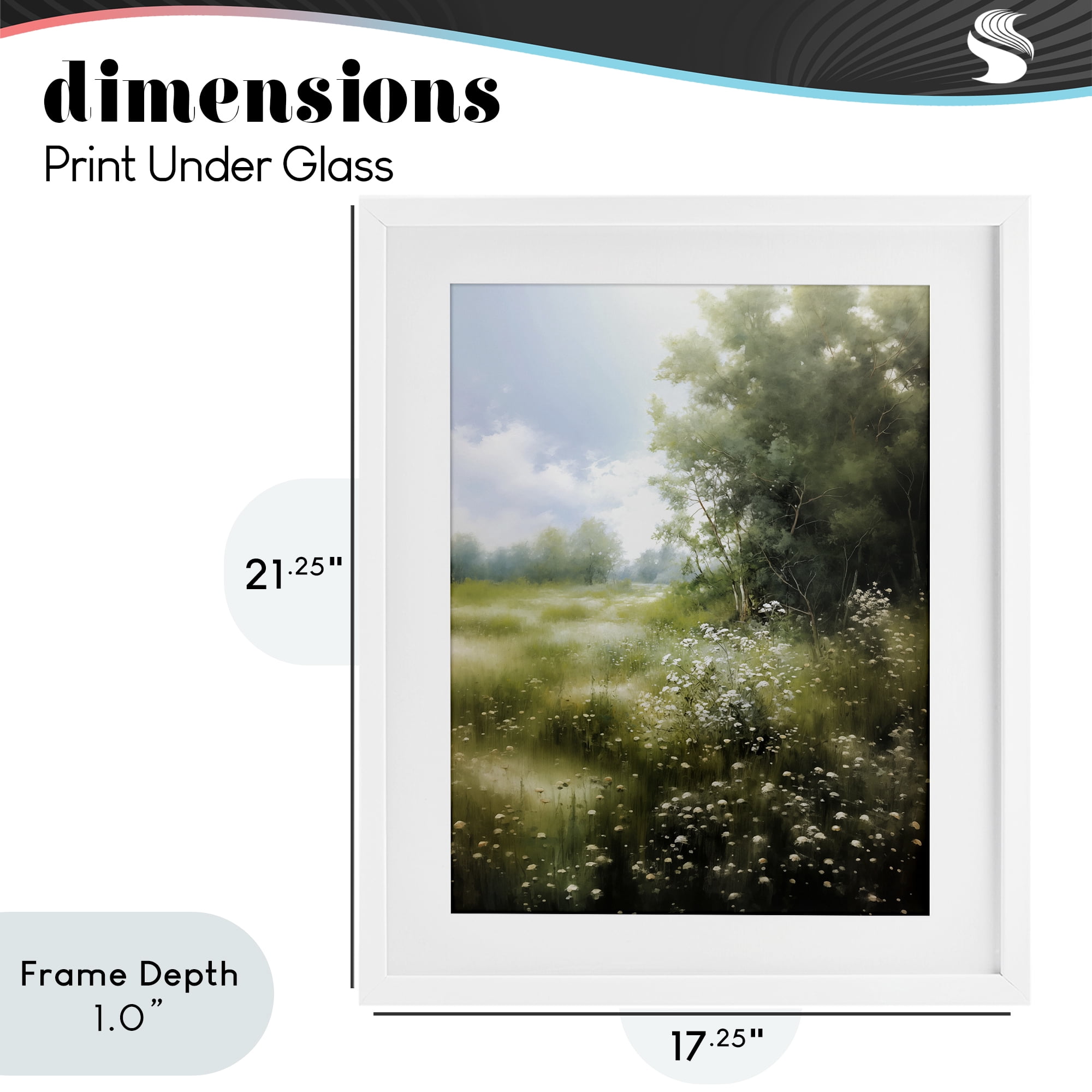 Stupell Industries Greener Pastures Landscape White Framed Print Under Glass, design by Heidi Kuntz