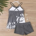 thumbnail image 3 of Birdeem Women Plus Size Print Bowknot Set Two-Piece Swimsuit Swimwear Shorts, 3 of 9