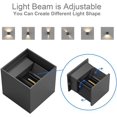 thumbnail image 3 of Apliques de pared LED de 6 W, 2 unidades, para interior y exterior, iluminación regulable, aluminio, blanco natural, IP65, apliques de pared modernos, gris oscuro, 3 of 5