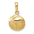 thumbnail image 1 of 14K Yellow Gold Charm Pendant 14 mm 11 Solid Satin & Diamond -Cut Volleyball, 1 of 4