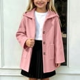 thumbnail image 5 of QTBIUQ Boys Girls Thickened Double Layer Tweed Coat with Pockets Hooded Medium Long Outerwear Warm Winter, 5 of 9