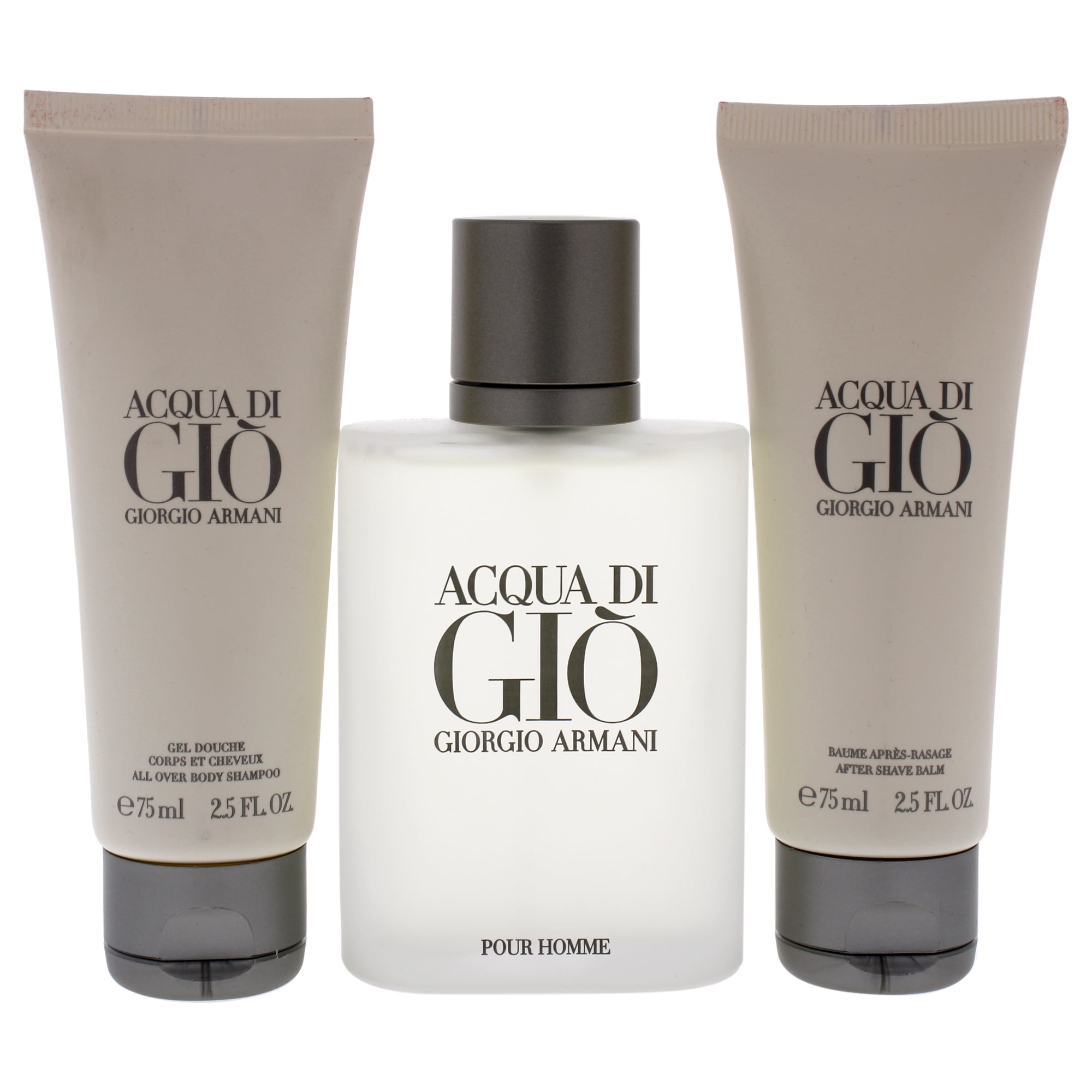 Acqua Di Gio by Giorgio Armani for Men 3 Pc Gift Set 3.4oz EDT Spray 2.5oz All Over Body Shampoo 2.5oz After Shave Balm Walmart