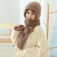 thumbnail image 5 of Scarf for Women Winter Clothing for Women Solid Integrated Ear Windproof Hat Scarf Hooded Scarf Winter 2 In 1 Scarf Knitted Hat, 5 of 6