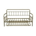 thumbnail image 6 of Twin Size Metal Frame Daybed with Trundle,Heavy Duty Steel Slat Support Saving Space Bed Sofa,Bedroom Living Room Furniture for Guest,No Spring Box Needed, Bronze Finish, 6 of 7