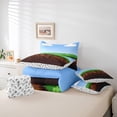 thumbnail image 6 of Homewish Pixel Geometric Modern Abstract Art Queen Comforter Sheet Set,Reversible Luxury Boys Bedding,7pcs, 6 of 8
