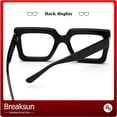 thumbnail image 5 of Gafas de luz azul de gran tamaño para mujer, gafas cuadradas gruesas a la moda para ordenador, gafas negras sin receta (negro), 5 of 5