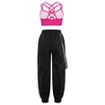 thumbnail image 2 of Doomiva Kids Girls 2 Pieces Dance Camisole Crop Tank Top and Pants Set Modern Jazz Street Dance Hot Pink 8, 2 of 7