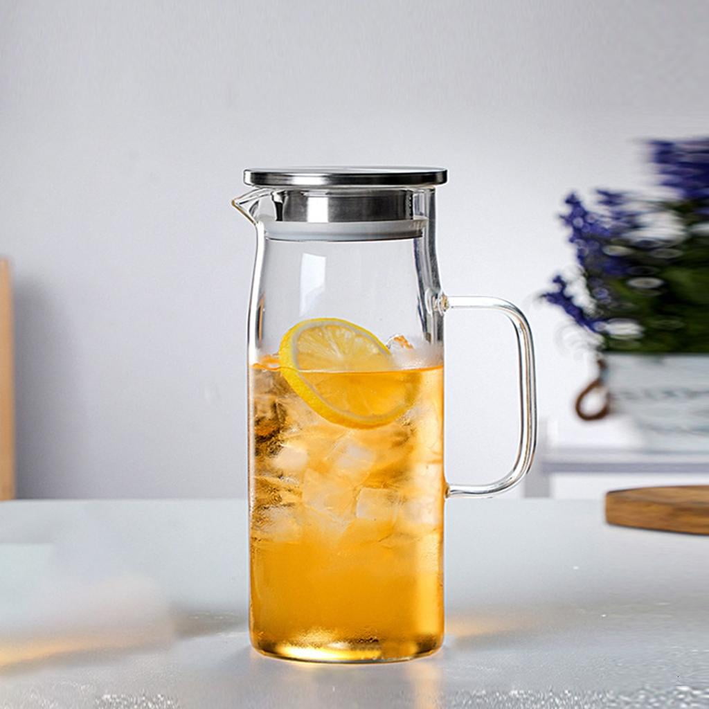 SDFGTstore Multifunctional Glass Pitcher Borosilicate Carafe for Hot and Cold Beverages Ideal for Iced Coffee Milk and More