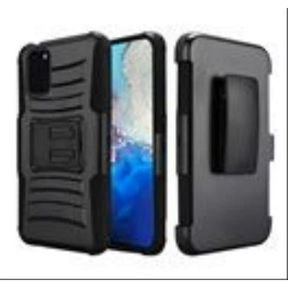 For Samsung Galaxy s20 s11e 6.2inch Case Premium Holster Clip Kickstand Case Cover - Black Black