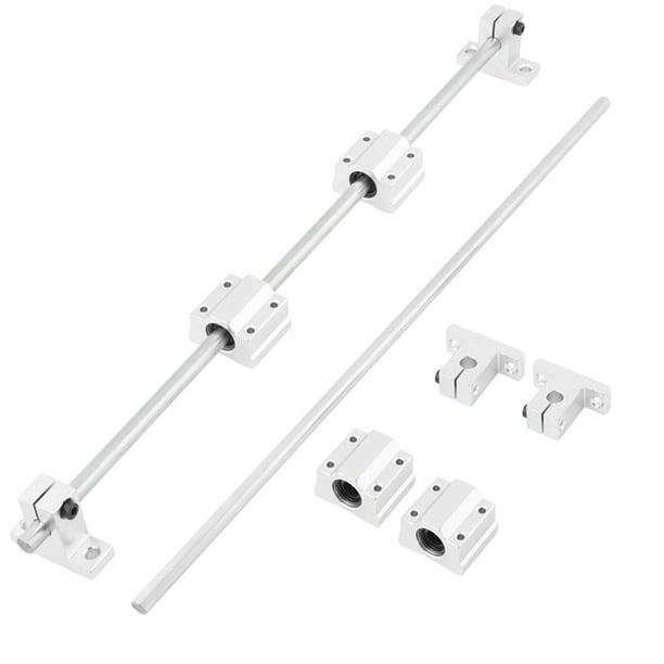FAGINEY Linear Motion Rod, Linear Rail Rod,8mm x 400mm CNC Linear Rail  Shaft Rod + SC8UU Bearing Block Set For 3D Printer 