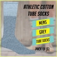 thumbnail image 5 of Yacht & Smith Men's & Women's Wholesale Bulk Cotton Tube Socks, Referee Style, by SOCKS'NBULK (6 Pairs Gray, Mens 10-13 (Shoe Size 7-12)), 5 of 7