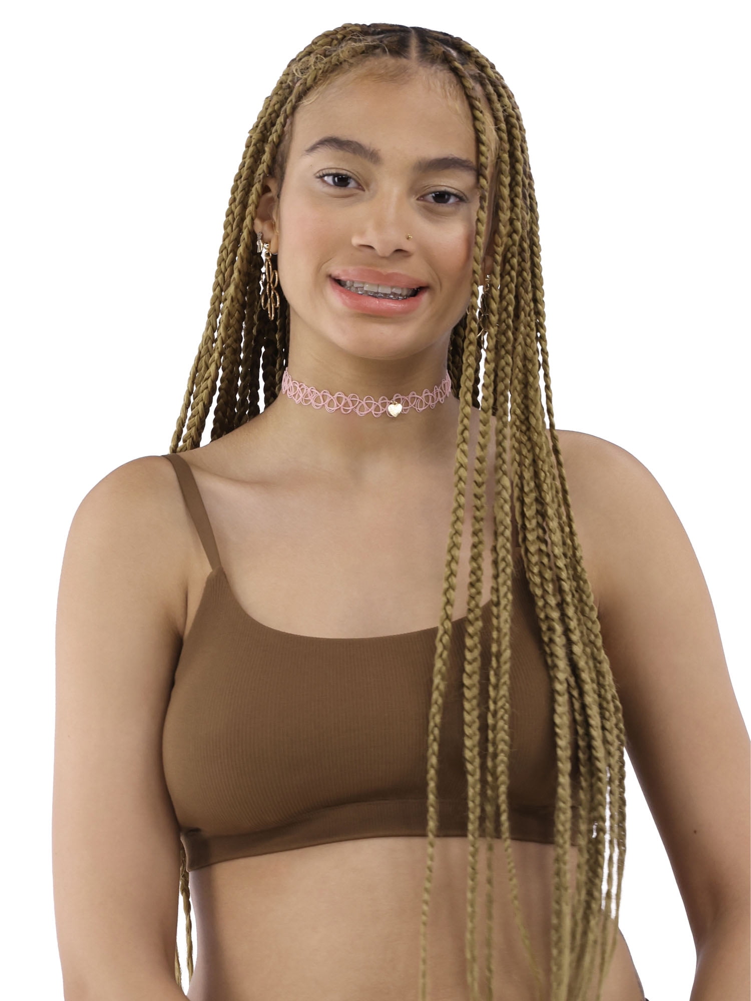 No Boundaries Seamless Ribbed Cami Bralette, Women’s and Women’s Plus, Sizes XS-3XL