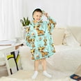 thumbnail image 6 of Dailycode Wearable Blanket Hoodie Oversized Sherpa Flannel Blankets with Pocket for 3-14 Year Old Cute Giraffe and Daisy, 6 of 7