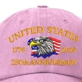 thumbnail image 6 of enyan United States 250th Anniversary Cap, Adjustable Retro Embroidered Hat, Patriotic Baseball Cap for Men Women Gifts,Pink, 6 of 6