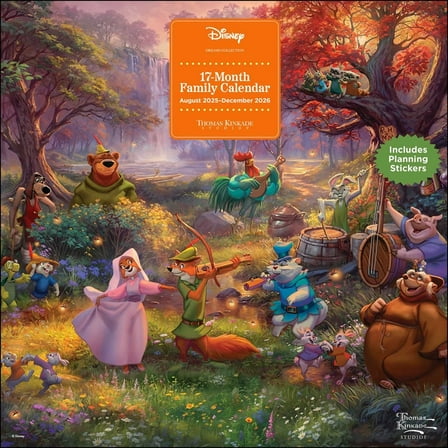 Disney Dreams by Thomas Kinkade Studios 17-Month 2025-2026 Family Wall Calendar, (Paperback)