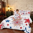 thumbnail image 3 of Manfei Star Firework Full Size Bedding Sets, Patriotic Sketch Full Size Bed in a Bag, White, Polka Dots Reversible 7 Pieces, 3 of 6