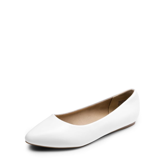 Flats de Punta Ancha para Mujer DREAM PAIRS Blancos