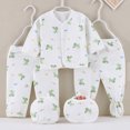 thumbnail image 2 of KPOPLK New Born Baby Layette Gift Set 5 Piece Cotton Girl Boy Clothing and Essentials Accessories 0 3 Months(0-3 Months,Light Green), 2 of 4