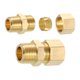 thumbnail image 1 of Conector de tubo de latón de 2 piezas, 1/2" OD x 3/8" NPT, conector de compresión de latón, adaptador de acoplamiento recto de latón para tubo de 1/2", 1 of 6