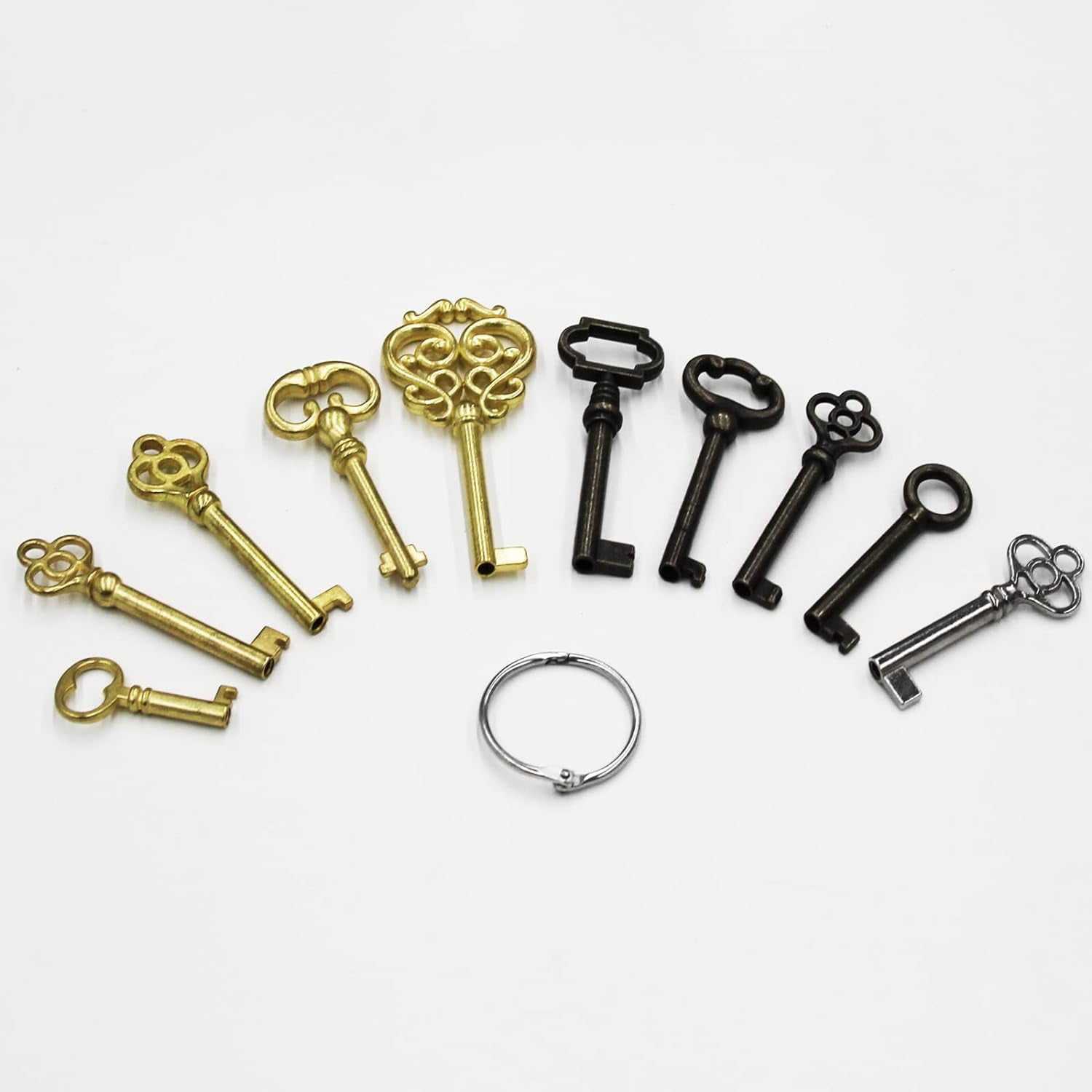 10 Pack Skeleton Key Sets for Vintage Old Furniture, Antique Furniture, Cabinet Doors, Grandfather Clocks, Drawers and More