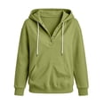 thumbnail image 5 of Hoodies Sweatshirt for Women Button Collar Drawstring Long Sleeve Pullover Casual Winter Hooded Tops With Pocket Fall Outfits, 5 of 7