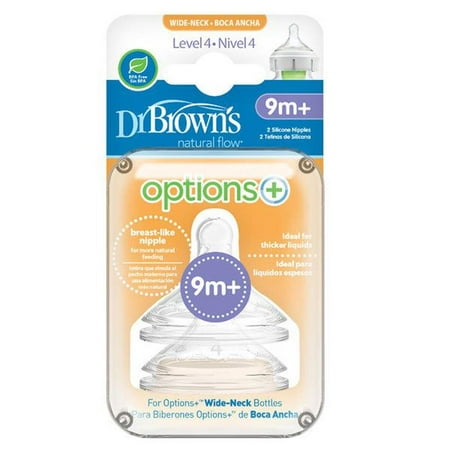 Level 4 Wide-Neck Options+ Teat, 2 Pack