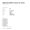 thumbnail image 2 of BMW 128i Wheel 2006-2013 16" Factory OEM Silver 36116778218, 2 of 2