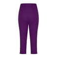 thumbnail image 5 of Lroveb Capri Leggings for Women, Capri Workout Yoga Leggings, Leggings 2024 High Waisted Cutout Lightweight Cozy Cropped Pants Solid Soft Pajams Purple, 5 of 6