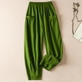 thumbnail image 4 of Sngxgn Wide Leg Pants for Women High Waisted Yoga Pants Casual Lounge Joggers Loose with Pockets(Green,L), 4 of 4