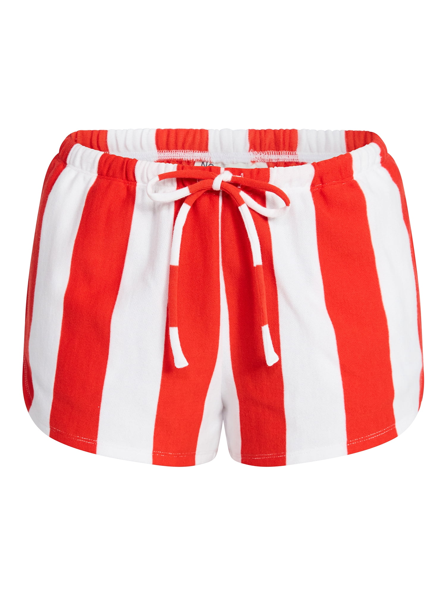 No Boundaries Striped French Terry Baja Shorts, Women's and Women's Plus