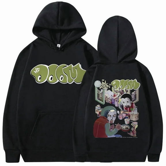 Mf Doom MM FOOD Merch Unisex Oversized Soft Fleece Pullover Hoodie - Graphic Print Harajuku-Inspired Fall Winter Casual Streetwear