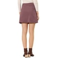 thumbnail image 3 of INSPIRE CHIC Women's Skirt Corduroy High Waist Button Decor A Line Mini Skirt S Dark Pink, 3 of 7