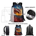 thumbnail image 5 of Uorisanigo Flaming Rugby Ball School Bag for Girls Boys 5-12 Year Lightweight Children's Backpacks for Preschool Elementary Kindergarten School Bag with Adjustable Shoulder Straps, 5 of 6