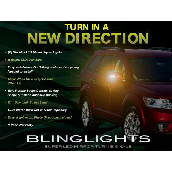 For Dodge Journey Side LED Mirror Light Turnsignal Lamp Kit Set